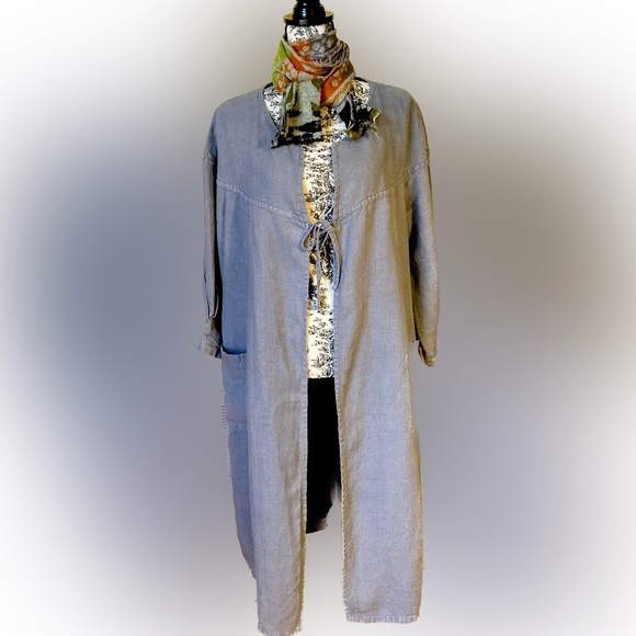 Long Linen Duster - Picture 1 of 10